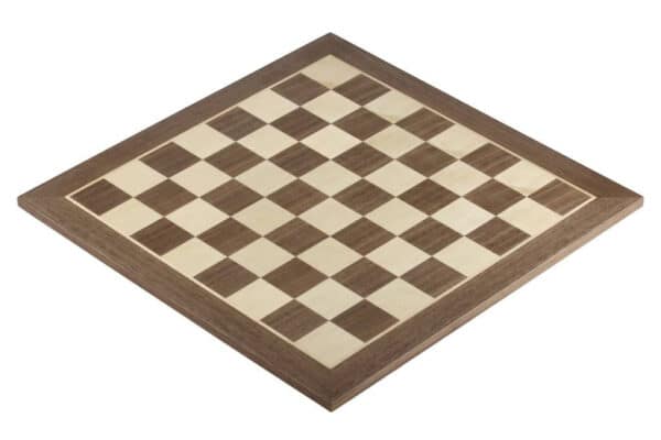 Houten schaakbord Walnoot Esdoorn 48 x 48 cm (zonder coördinaten) Veld 50 mm - Maat 5