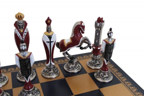 Luxe Schaakset N°120 - schaakstukken op schaakbord detail