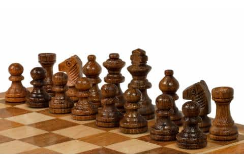 Mini schaakspel hout - magnetisch reis schaakspel 18 x 18 cm met opberglade 5