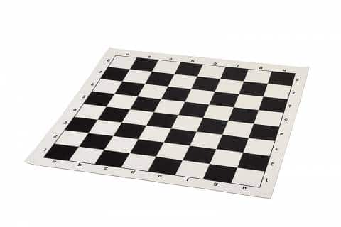 Vinyl schaakbord Veld 57 mm wit zwart - Oprolbaar