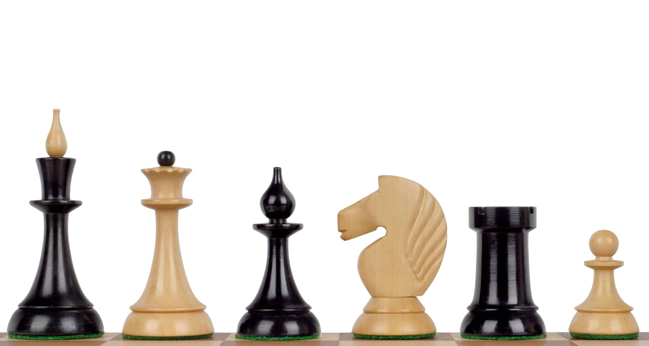 Queen's Gambit 1957 schaakstukken zwart/wit