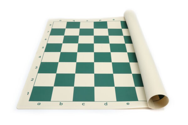 Vinyl schaakbord Veld 57 mm groen wit - Oprolbaar