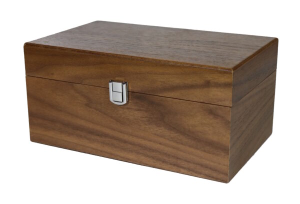 Luxe houten kistje voor schaakstukken (maat 6) - Walnoot