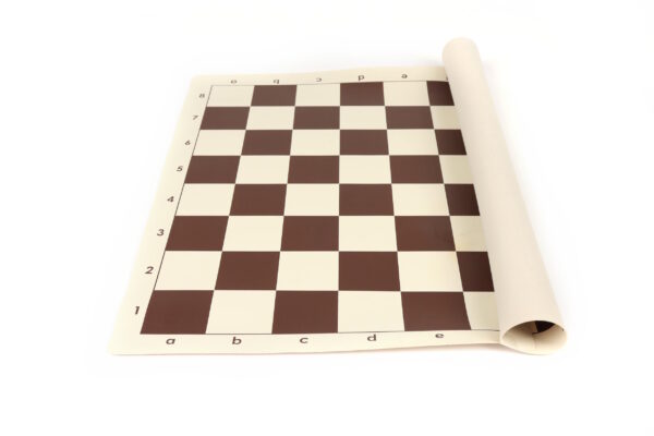 Vinyl schaakbord Veld 57 mm bruin wit - Oprolbaar