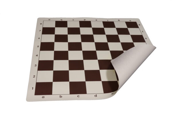 Vinyl schaakbord Veld 57 mm bruin wit – Oprolbaar