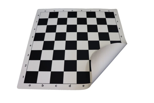 Vinyl schaakbord Veld 57 mm zwart wit - Oprolbaar