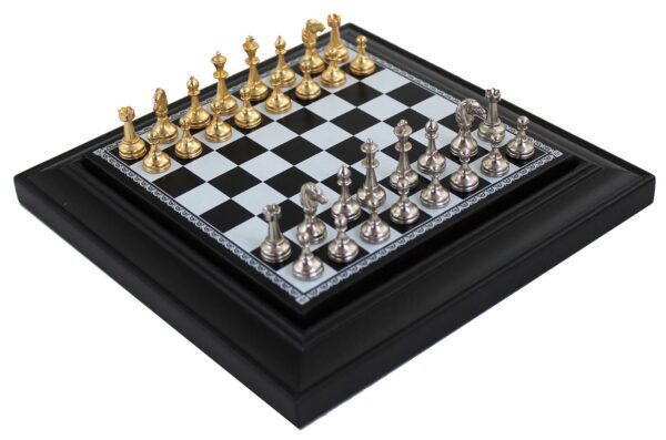 Luxe magnetische schaakset N°344 - Goud & Zilver Metalen Stukken - 63+208BN