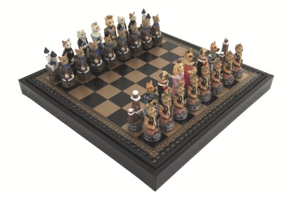 Luxe schaakset N°R113 - Dogs Vs Cats Set - R70701+219GN