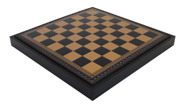 Schaakbord Leatherette Gold black with Chess Compartments Backgammon and Checkers Set - 219GN