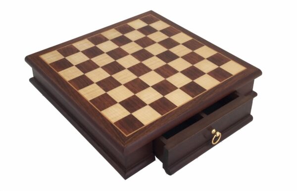 Schaakbord Rosewood Wooden Chessboard With Drawer - 333W