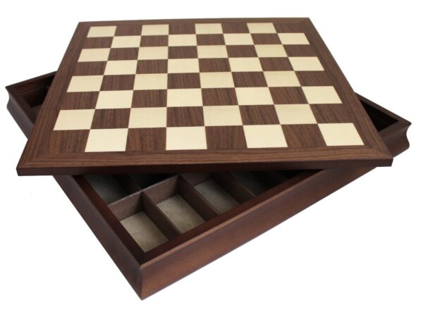 Schaakbord Walnut And Maple Wooden Chessboard Box - 50 x 50 cm - 10950