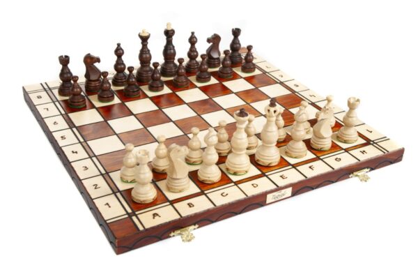 Legate luxe houten schaakset 48 x 48 cm